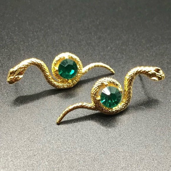 Jewelry - Snakes with Rhinestones Earrings